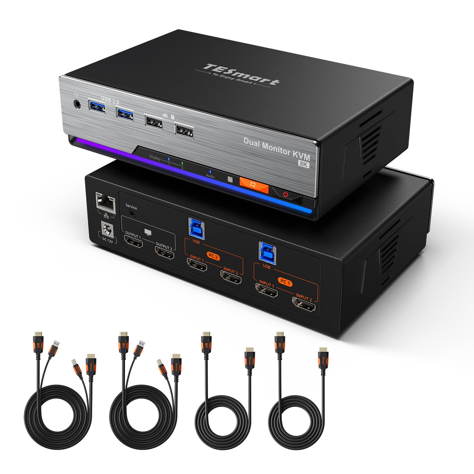 TESmart HDMI KVM Switch 2 Monitors 2 Computers USB HDMI KVM Switch Dual Monitor Gaming Dock EDID Gigabit Hotkey Audio All Input Cables Included
TESmart HDMI KVM Switch 2 Monitors 2 Computers USB HDMI KVM Switch Dual Monitor Gaming Dock EDID Gigabit Hotkey Audio All Input Cables Included