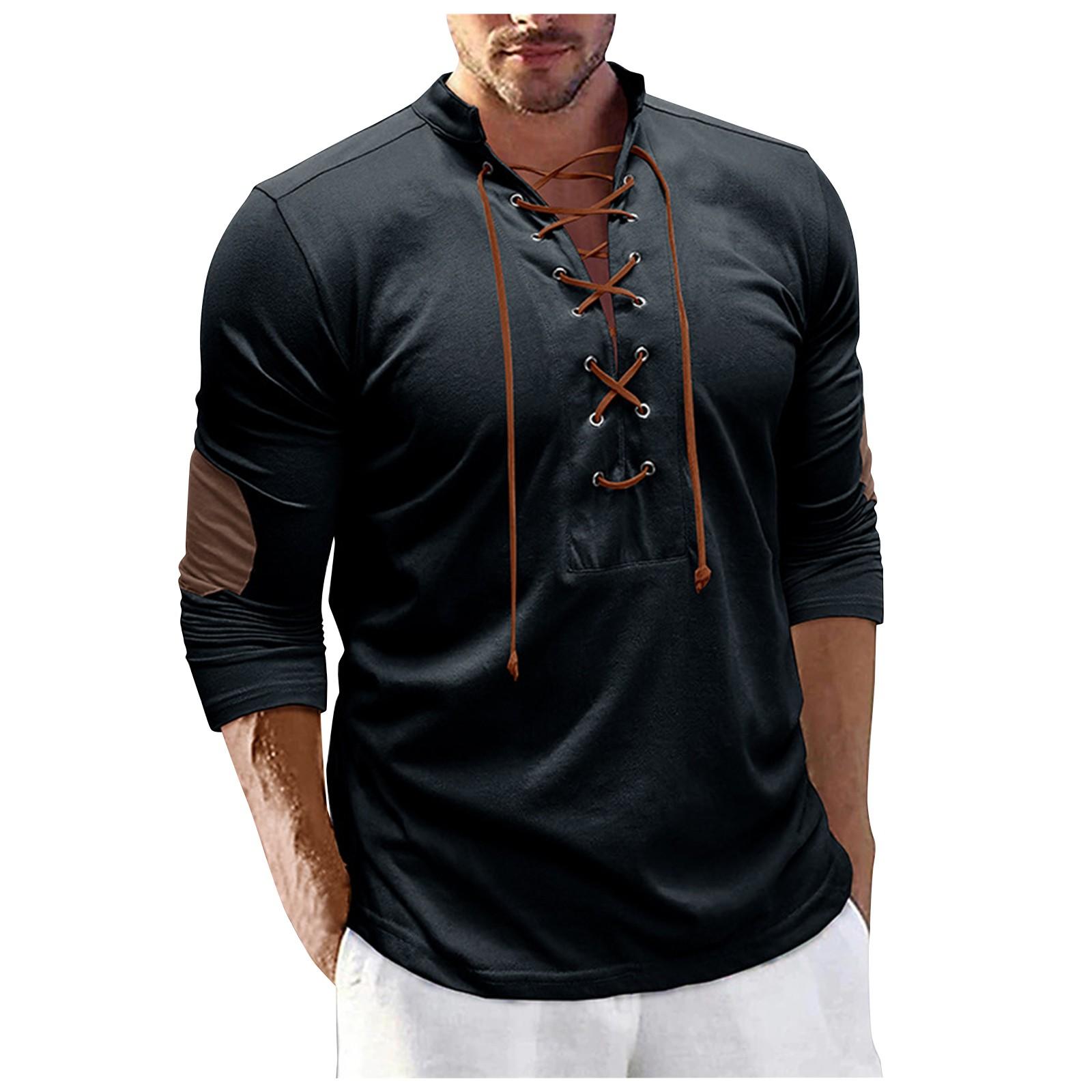 Men s Casual Color Fashion Loose Fit Drawstring Long Sleeve V Neck Shirt XXXL чорний
Men s Casual Color Fashion Loose Fit Drawstring Long Sleeve V Neck Shirt XXXL чорний