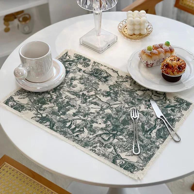 Table Mat Non-Slip Bowl Pad Waterproof Cotton Coaster Set Dining Table Placemats Wedding Placemat Home Decoration Accessories 43x29cm зелений
Table Mat Non-Slip Bowl Pad Waterproof Cotton Coaster Set Dining Table Placemats Wedding Placemat Home Decoration Accessories 43x29cm зелений