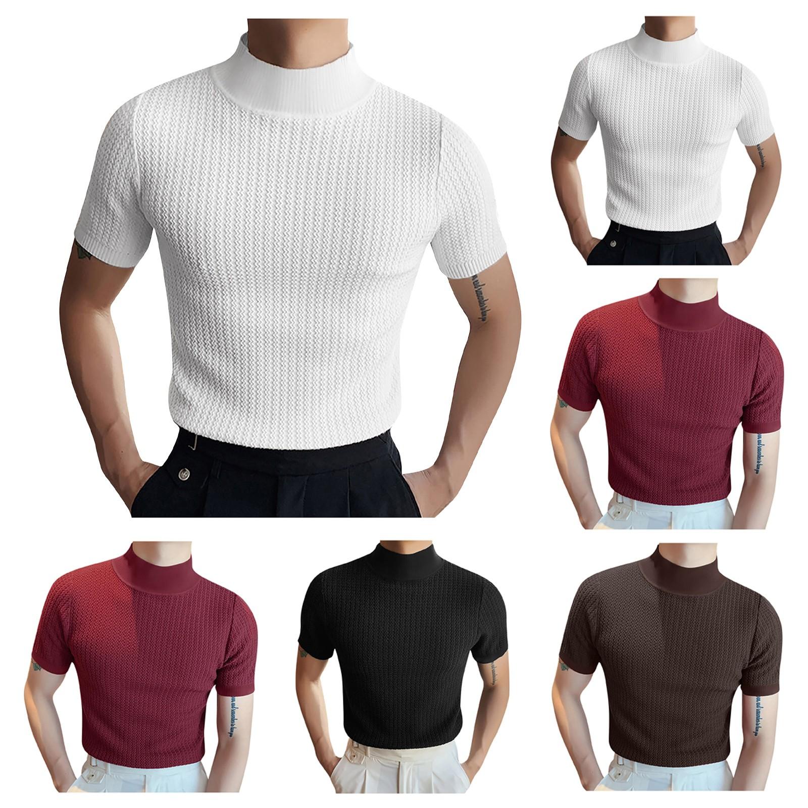 (Qunide) Men s Summer Casual Half High Neck Solid Color T-Shirt Men s Slim Fit Casual Short Sleeve Golf Tops
(Qunide) Men s Summer Casual Half High Neck Solid Color T-Shirt Men s Slim Fit Casual Short Sleeve Golf Tops