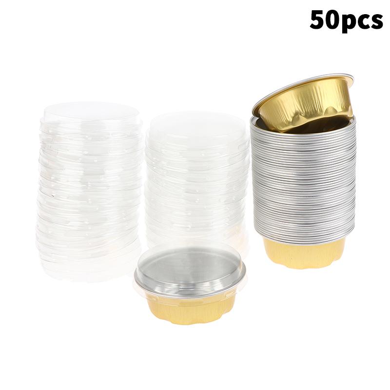 50Pcs Round Aluminum Foil Baking Cups With Lids Reusable Cupcake Cups For Desserts Flans Cake Pudding Jello Kitchen Tools золотий
50Pcs Round Aluminum Foil Baking Cups With Lids Reusable Cupcake Cups For Desserts Flans Cake Pudding Jello Kitchen Tools золотий