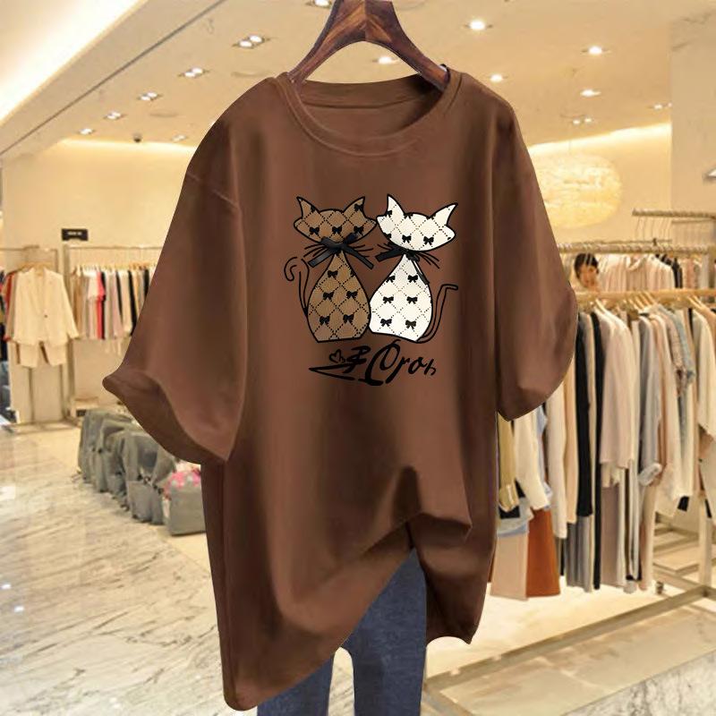 Loose cotton versatile printed t-shirt women s summer medium and long letter short-sleeved top bottoming shirt XXXL
Loose cotton versatile printed t-shirt women s summer medium and long letter short-sleeved top bottoming shirt XXXL
