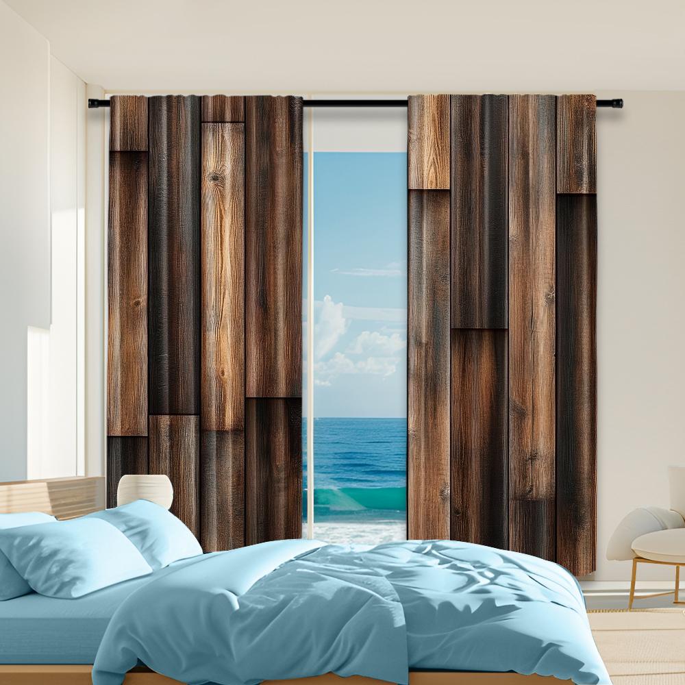 2 pcs versatile polyester transparent curtains for home decoration Elegant Wood Grain Pattern for use in bedrooms and living 100*130 Rod Pocket 1pcs
2 pcs versatile polyester transparent curtains for home decoration Elegant Wood Grain Pattern for use in bedrooms and living 100*130 Rod Pocket 1pcs
