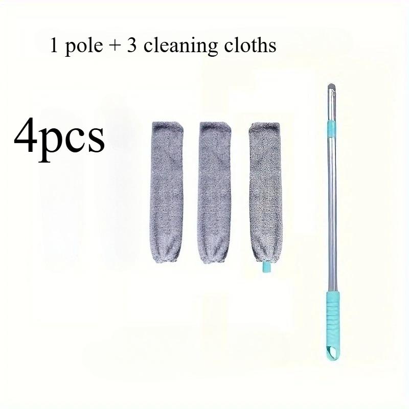4pcs Extendable Long Handle Duster | For Cleaning Under Beds, Sofas & Gaps, with 5 Replaceable Cloths, Household Cleaning Tool
4pcs Extendable Long Handle Duster | For Cleaning Under Beds, Sofas & Gaps, with 5 Replaceable Cloths, Household Cleaning Tool