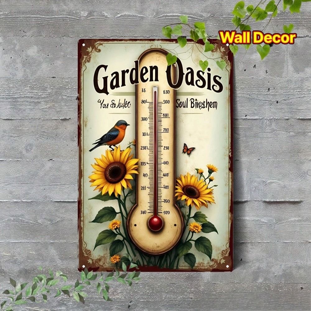 Metal Wall Art Sunflower Vintage Poster Thermometer Home Decor
Metal Wall Art Sunflower Vintage Poster Thermometer Home Decor
