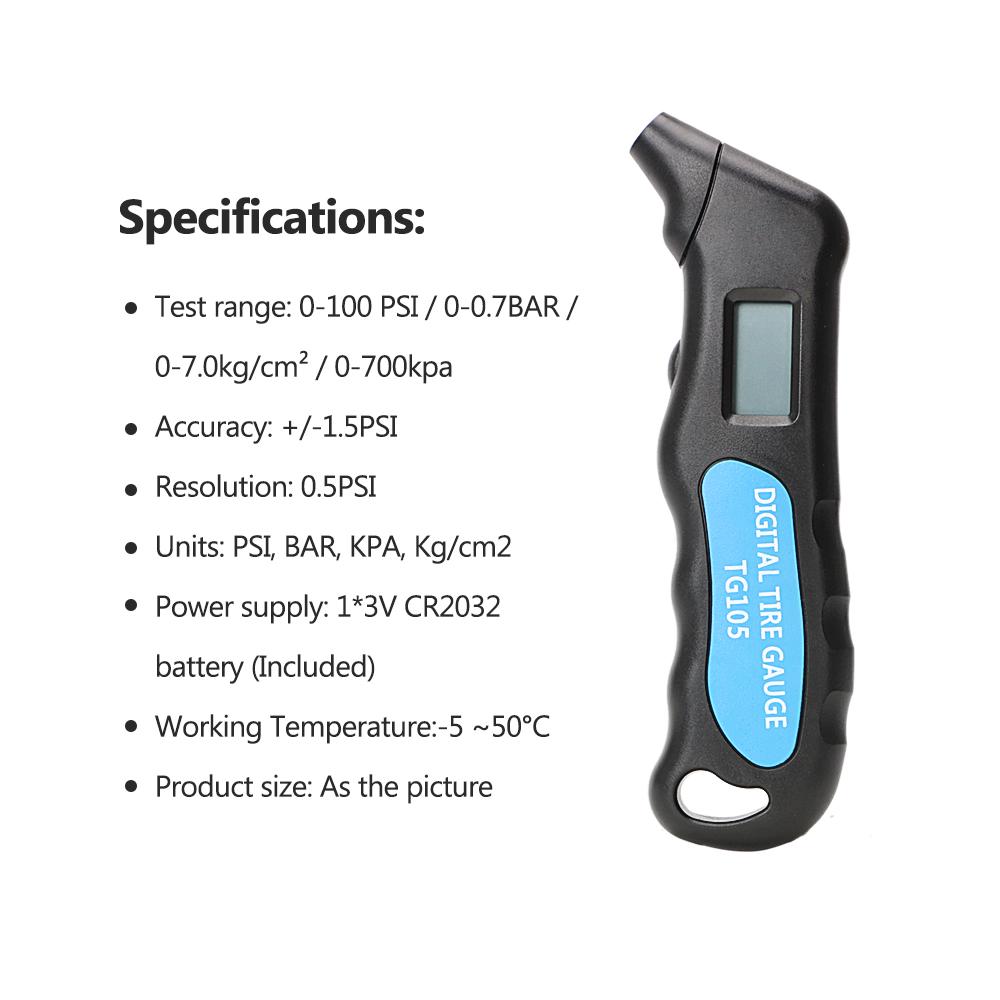 Digital Car Tire Air Pressure Gauge Tyre Meter Manometer Pressure Measuring Tool Barometers Tester for Car Motorcycle чорний
Digital Car Tire Air Pressure Gauge Tyre Meter Manometer Pressure Measuring Tool Barometers Tester for Car Motorcycle чорний