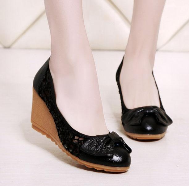 Leather women wedges shoes round toe slip on ladies pumps party breathable comfortable work shoes 5 чёрный
Leather women wedges shoes round toe slip on ladies pumps party breathable comfortable work shoes 5 чёрный