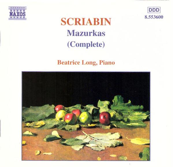 CD ALEXANDER SCRIABINE - BEATRICE LONG - Mazurkas (Complete) 8553600 Naxos 1999 Japan Classical Used
CD ALEXANDER SCRIABINE - BEATRICE LONG - Mazurkas (Complete) 8553600 Naxos 1999 Japan Classical Used