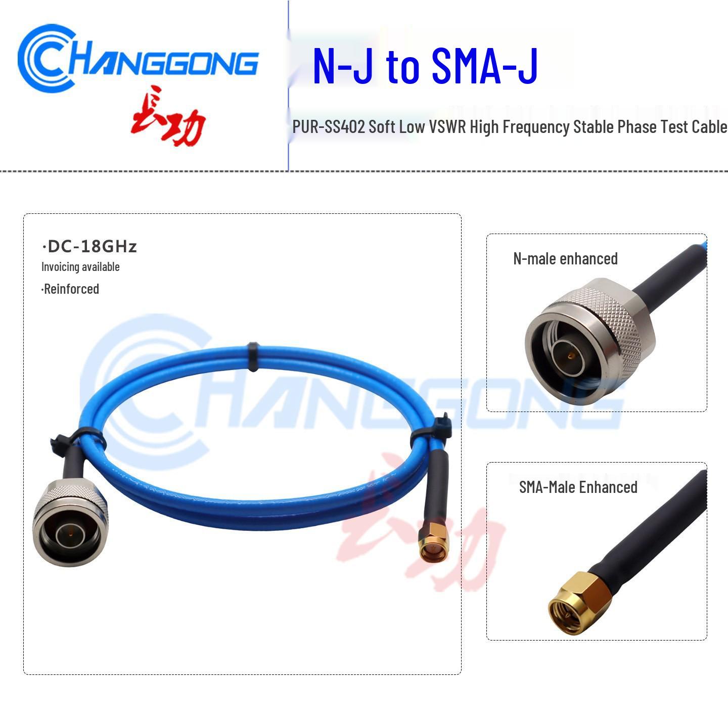 N to SMA Test Cable, 18GHz Flexible High-Frequency Low VSWR Connection, PUR-SS402, N Male to SMA Male 30cm N Male to SMA Male
N to SMA Test Cable, 18GHz Flexible High-Frequency Low VSWR Connection, PUR-SS402, N Male to SMA Male 30cm N Male to SMA Male