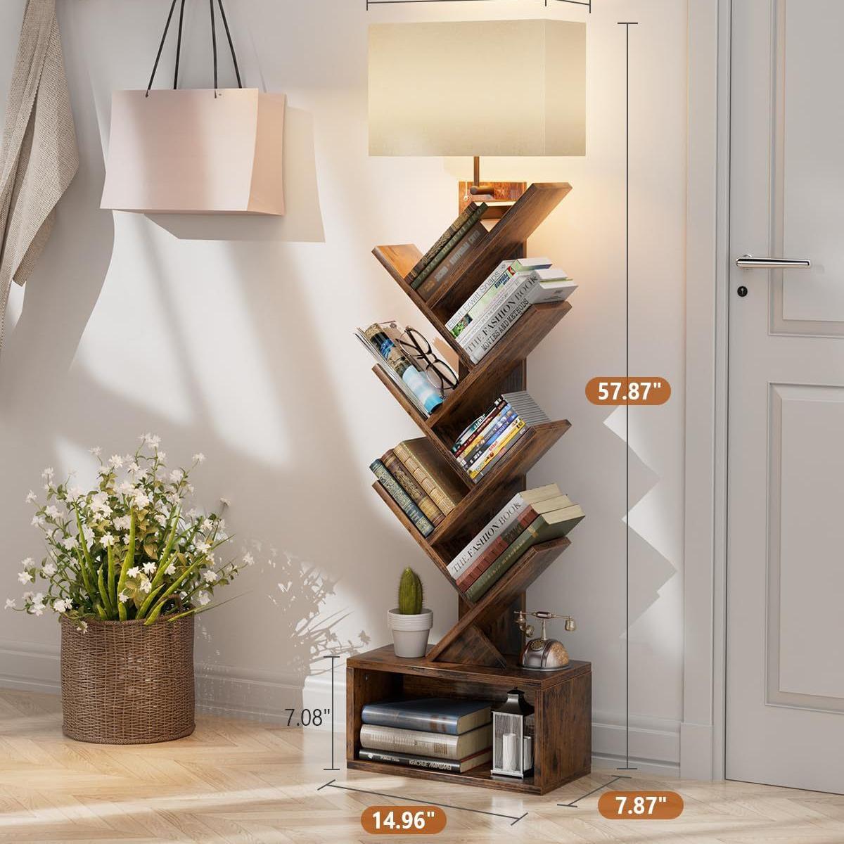 Tree-Shaped Floor Lamp with 6-Layer Bookshelf Storage 9W
Tree-Shaped Floor Lamp with 6-Layer Bookshelf Storage 9W