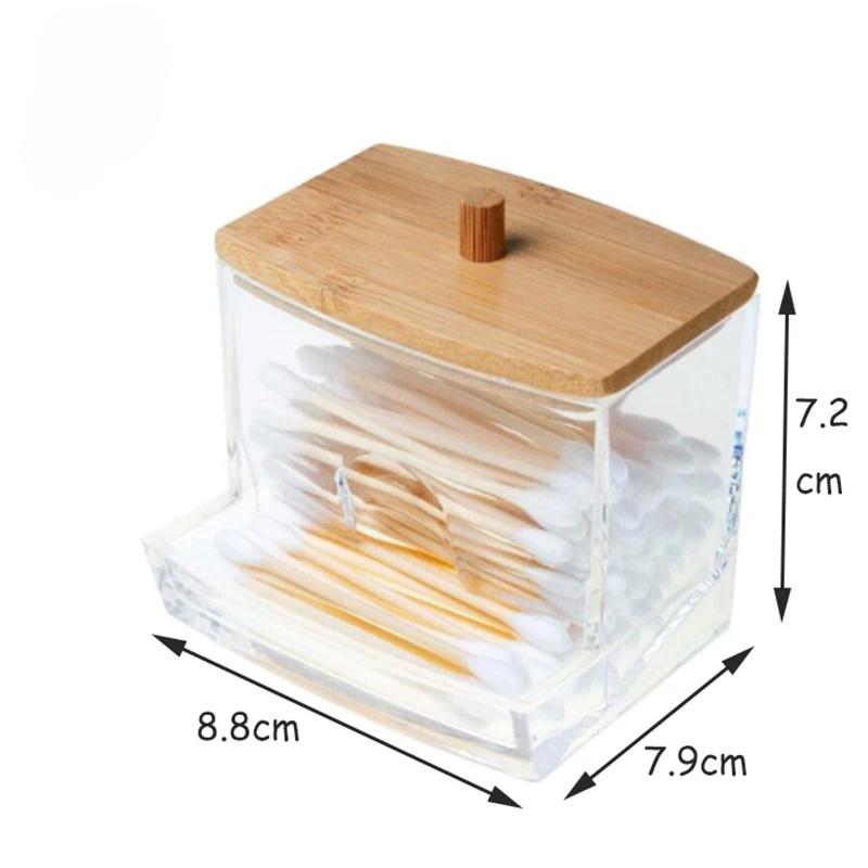 Acrylic Bathroom Storage Jar with Bamboo Lid Cotton Swab Organizer Makeup Cotton round Pad Holder Dispenser for Qtips S
Acrylic Bathroom Storage Jar with Bamboo Lid Cotton Swab Organizer Makeup Cotton round Pad Holder Dispenser for Qtips S