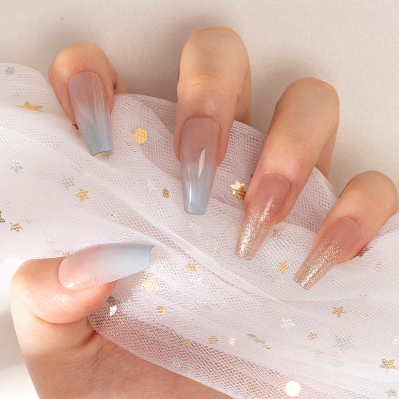 European and American Blue Gradient Coffin Shape Wearable Nail Art Stickers Glue Version
European and American Blue Gradient Coffin Shape Wearable Nail Art Stickers Glue Version