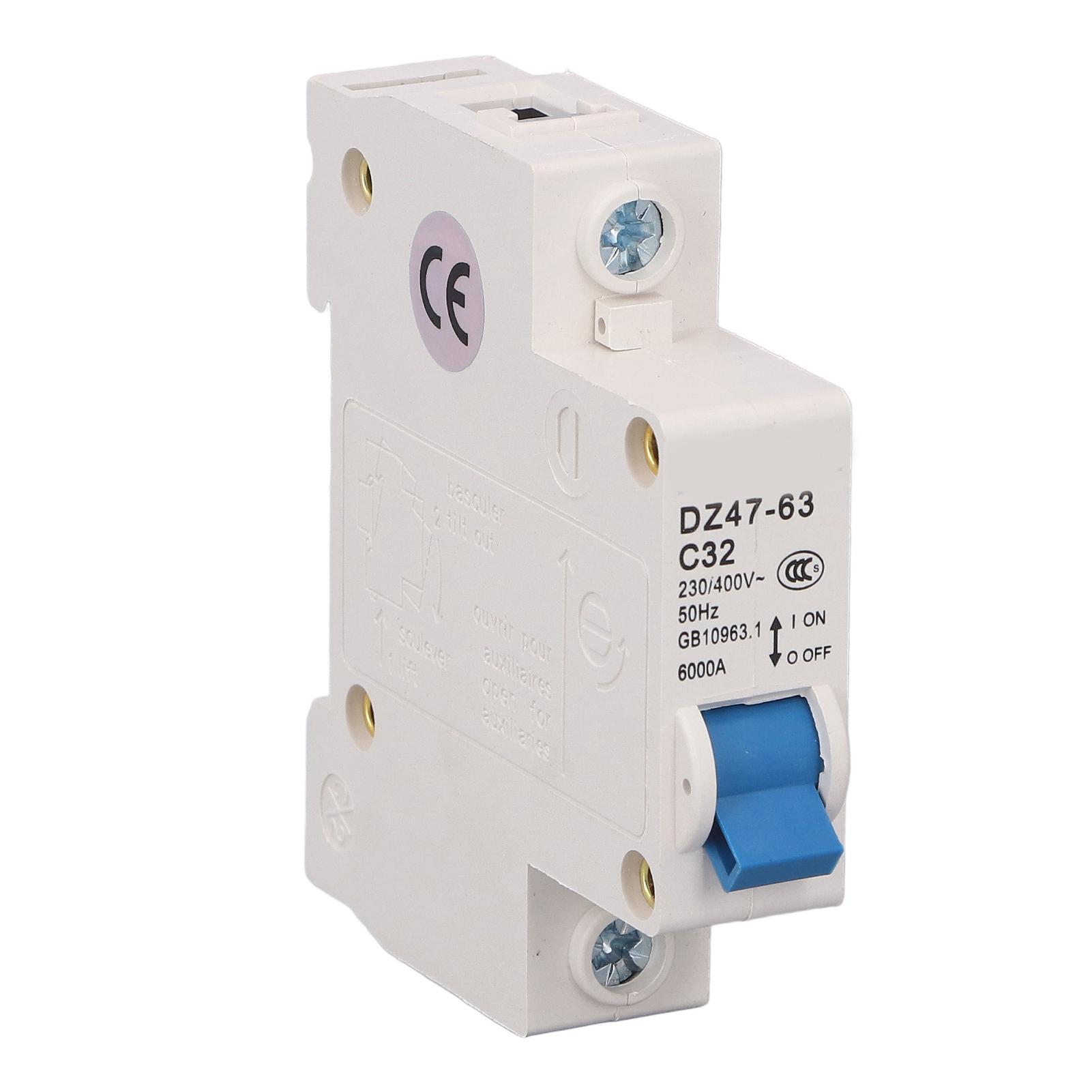 Circuit Breaker 1P MCB DIN Rail Mount 6000A Breaking Capacity 230V 400V 32A for Home Office
Circuit Breaker 1P MCB DIN Rail Mount 6000A Breaking Capacity 230V 400V 32A for Home Office