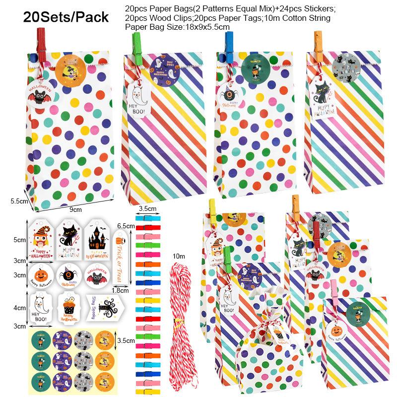 20 наборов подарочных пакетов для конфет на Хэллоуин, радужные полосатые упаковочные пакеты, подарочные пакеты для вечеринок
20 наборов подарочных пакетов для конфет на Хэллоуин, радужные полосатые упаковочные пакеты, подарочные пакеты для вечеринок