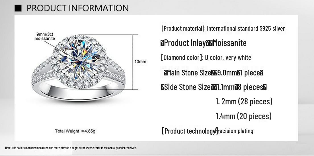 Classic Women s 3 Carat Y-Arm Moissanite Ring in S925 Sterling Silver – Pave Set Light Luxury Wedding Jewelry US Size 8 / Inner Circumference 56.9mm
Classic Women s 3 Carat Y-Arm Moissanite Ring in S925 Sterling Silver – Pave Set Light Luxury Wedding Jewelry US Size 8 / Inner Circumference 56.9mm