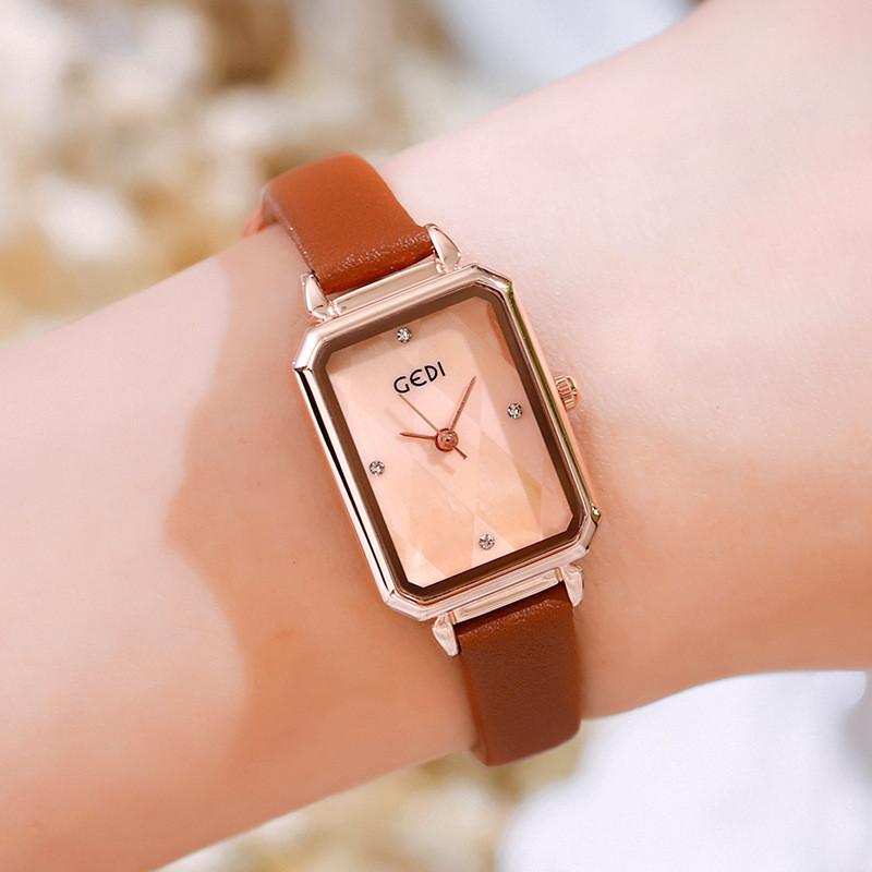 Gedi Womens Fashion Square Quartz Watch With Leather Strap For Casual Wear
Gedi Womens Fashion Square Quartz Watch With Leather Strap For Casual Wear