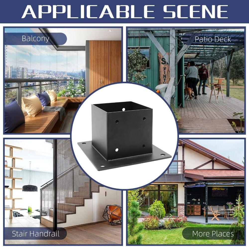 Rust Proof Metal Brackets Durability Black Wooden Post Base Heavy Duty Deck Railing Installation Pavilion Hardware Black
Rust Proof Metal Brackets Durability Black Wooden Post Base Heavy Duty Deck Railing Installation Pavilion Hardware Black