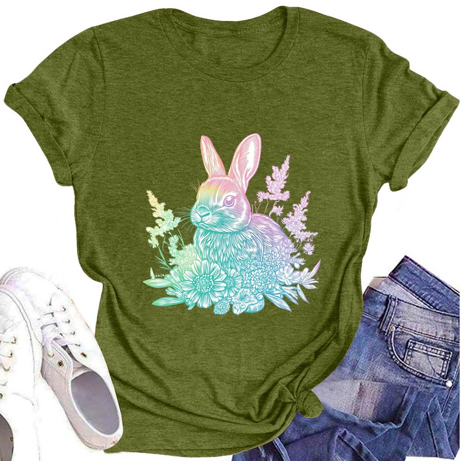 Женская модная футболка с круглым вырезом и коротким рукавом, повседневный топ с пасхальным принтом L армия зеленый
Женская модная футболка с круглым вырезом и коротким рукавом, повседневный топ с пасхальным принтом L армия зеленый