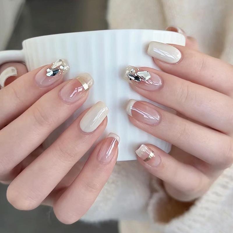 Yogurt White Magic Mirror French Manicure Patches - Handmade Wearable Bridal Nails, Milky White Wedding Collection. Gel Glue
Yogurt White Magic Mirror French Manicure Patches - Handmade Wearable Bridal Nails, Milky White Wedding Collection. Gel Glue