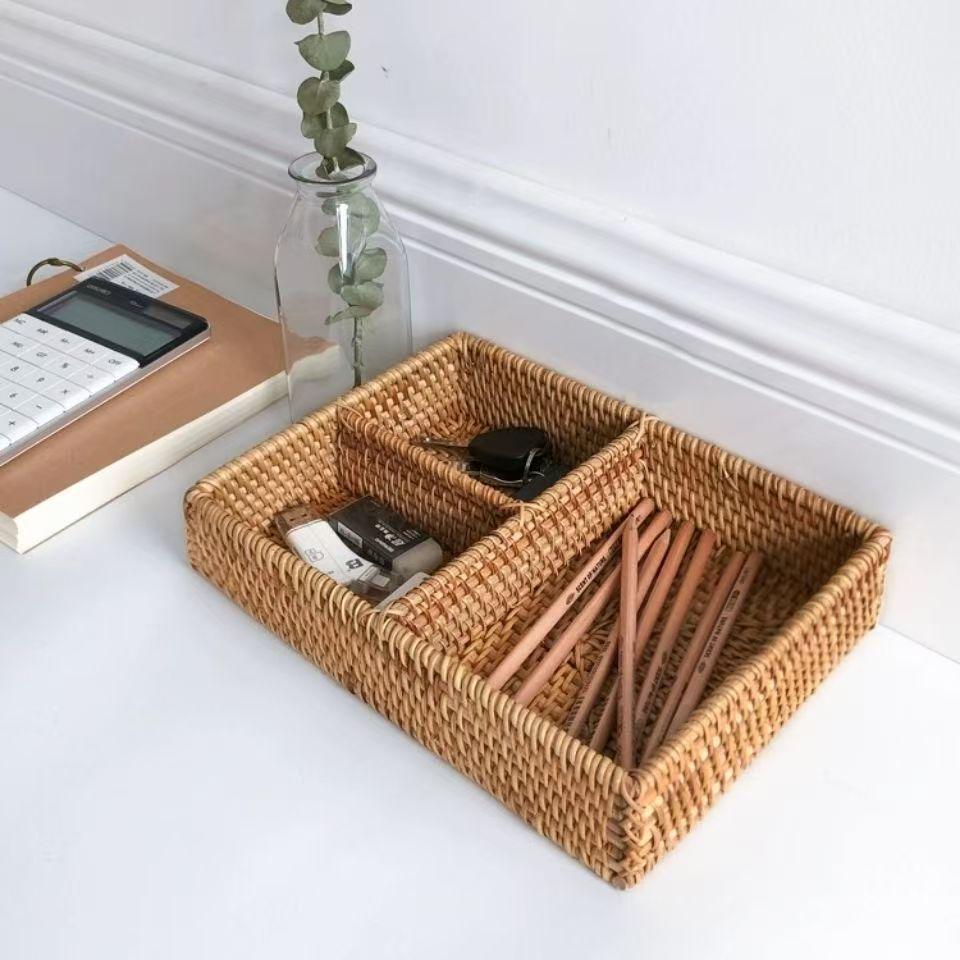 Handmade Rattan Woven Sundries Basket - Multifunctional Storage Box for Living Room Coffee Table or Desktop Usage, Japanese Style.
Handmade Rattan Woven Sundries Basket - Multifunctional Storage Box for Living Room Coffee Table or Desktop Usage, Japanese Style.