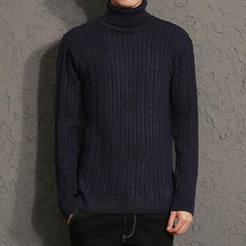 Winter Korean Style Men s High Neck Thick Pullover Sweater Knitwear 2XL темно-синього кольору
Winter Korean Style Men s High Neck Thick Pullover Sweater Knitwear 2XL темно-синього кольору