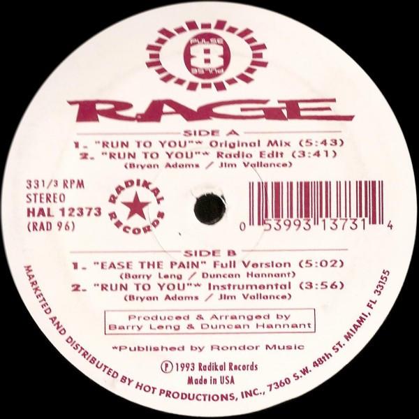 12inch Record RAGE Run To You HAL12373 Pulse 8 USA 1993 US Dance Electronica Used
12inch Record RAGE Run To You HAL12373 Pulse 8 USA 1993 US Dance Electronica Used