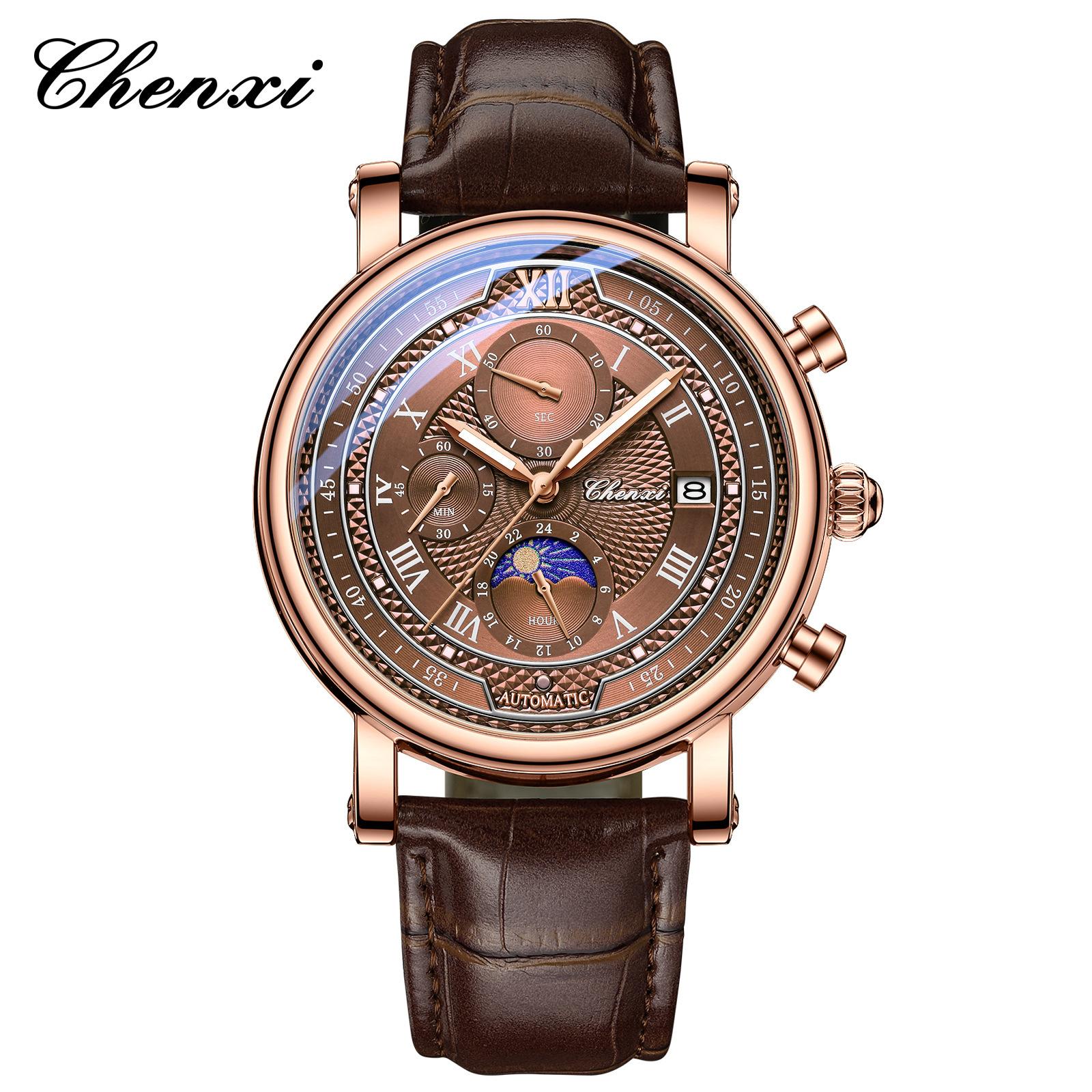 Dawn Multifunctional True Three Eyes Six Needles Men S Watch Moon Phase Calendar Chronograph Business Quartz Watch
Dawn Multifunctional True Three Eyes Six Needles Men S Watch Moon Phase Calendar Chronograph Business Quartz Watch