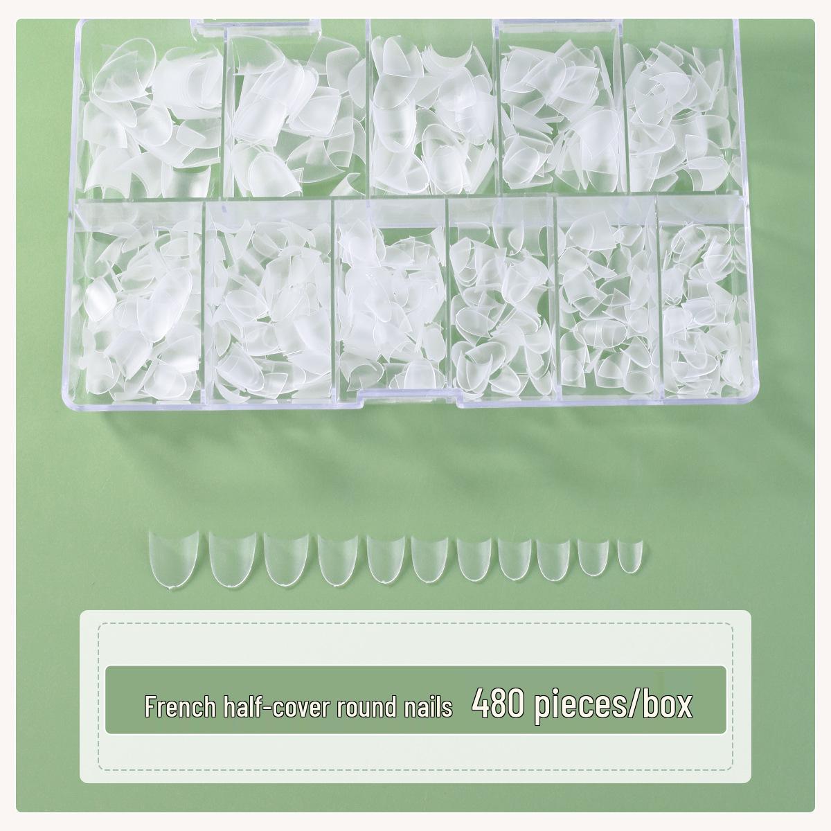 Matte French Round Full-Cover Handmade Press-On Nails
Matte French Round Full-Cover Handmade Press-On Nails