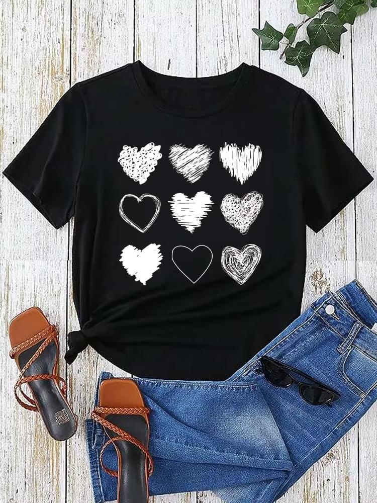 Red Heart Printed Women TShirts Fashion Streetwear Short Sleeve Clothing Casual Soft Women Tops Valentines Day Tshirt 3XL
Red Heart Printed Women TShirts Fashion Streetwear Short Sleeve Clothing Casual Soft Women Tops Valentines Day Tshirt 3XL