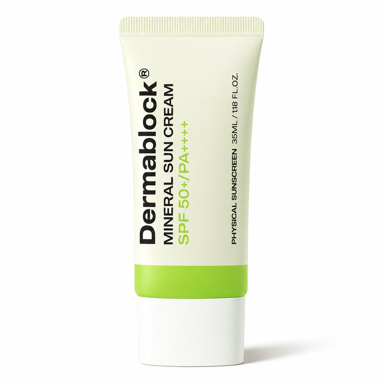 Dermablock Mineral Sun Cream SPF50+ PA++++ 35ml UV Protection Korean Sunscreen for Sensitive Skin
Dermablock Mineral Sun Cream SPF50+ PA++++ 35ml UV Protection Korean Sunscreen for Sensitive Skin