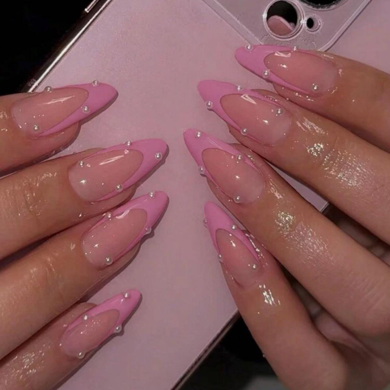 Long Teardrop Pink French Almond Nail Tips – Sweet and Simple Design S312 Jelly Glue Type
Long Teardrop Pink French Almond Nail Tips – Sweet and Simple Design S312 Jelly Glue Type