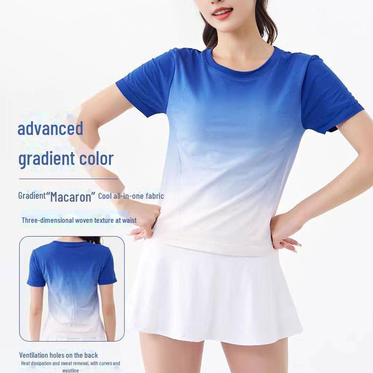 High-End Women s Gradient Quick-Dry Running T-Shirt - Slim Fit, Short-Sleeved Summer Sports Yoga Top S (85-98 lbs)
High-End Women s Gradient Quick-Dry Running T-Shirt - Slim Fit, Short-Sleeved Summer Sports Yoga Top S (85-98 lbs)
