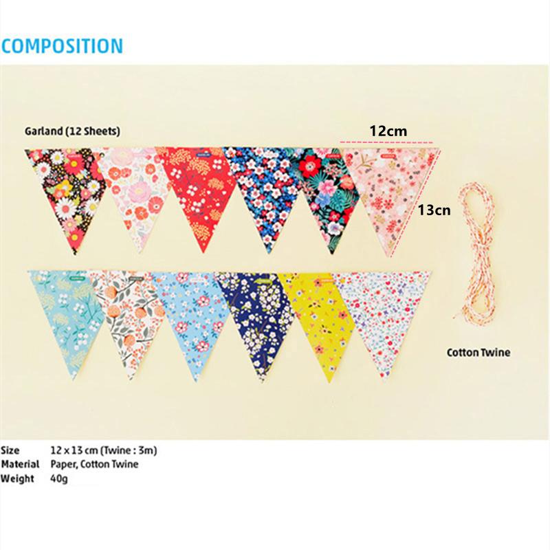 12pc/set Birthday Pennants Vintage Flower Print Flags DIY Paper Bunting Flags Festival Pennant String Party Supplies
12pc/set Birthday Pennants Vintage Flower Print Flags DIY Paper Bunting Flags Festival Pennant String Party Supplies