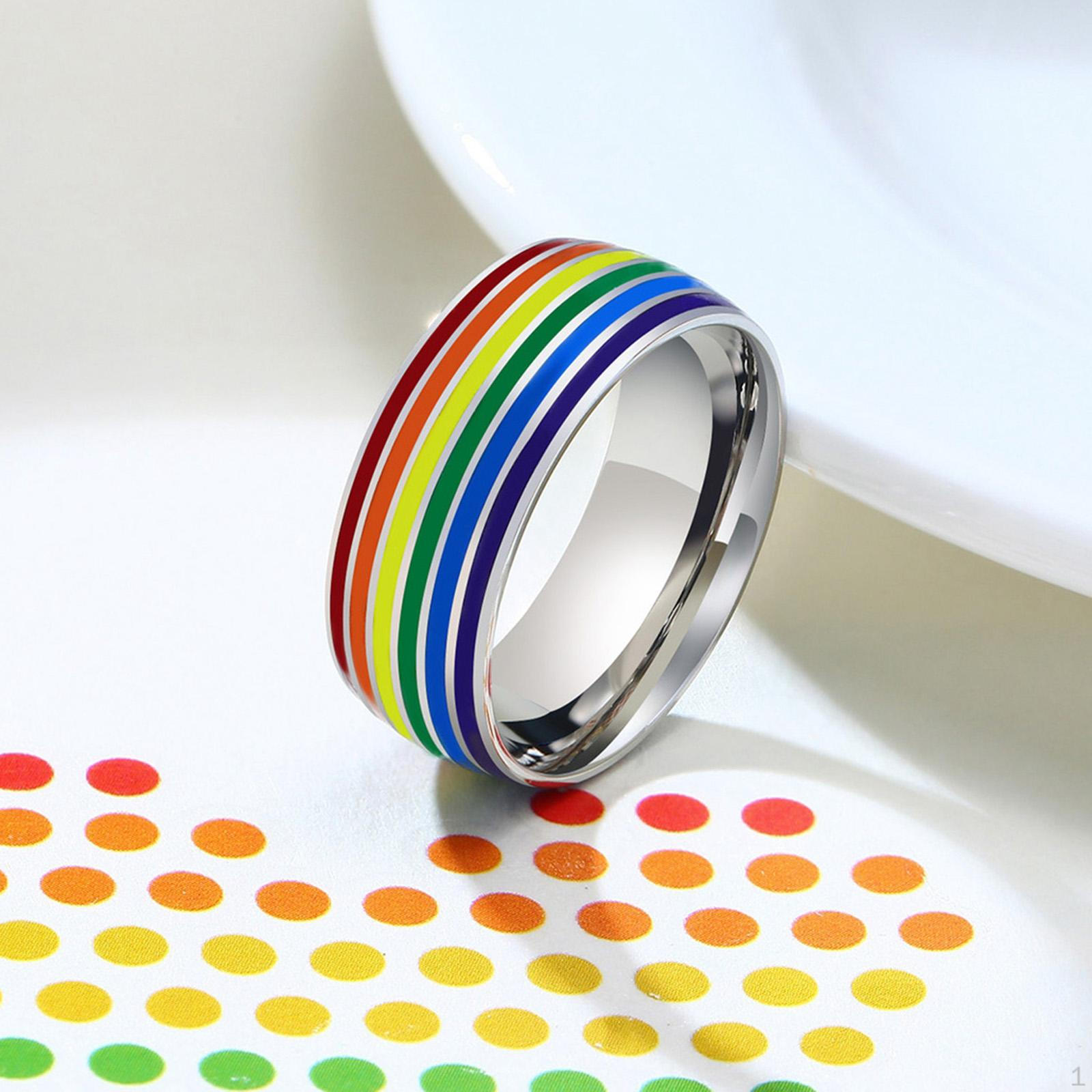 Polished Gay 8mm Rainbow Stainless Steel US 11 Size 20.7mm_Rainbow
Polished Gay 8mm Rainbow Stainless Steel US 11 Size 20.7mm_Rainbow