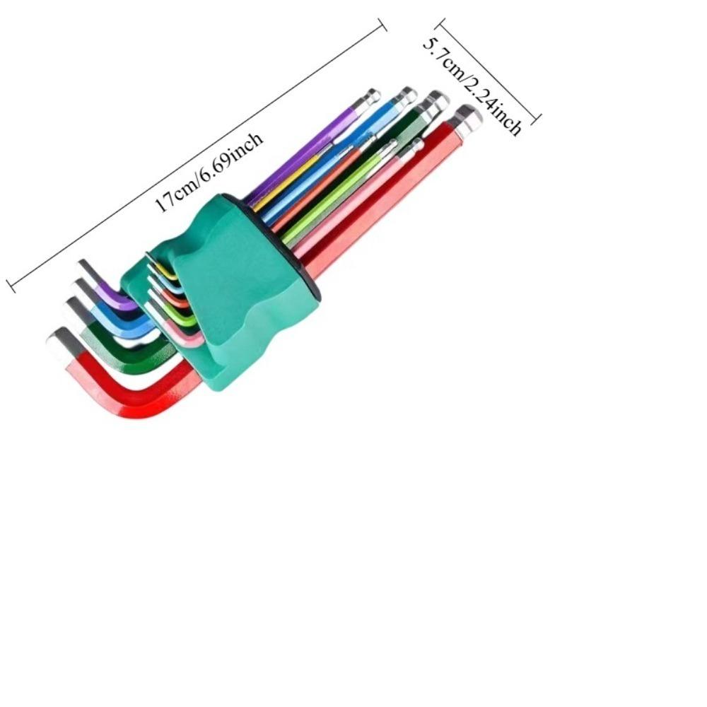 9pcs Industrial Ball End Hex Key Set, Color Coded Chrome Vanadium Steel for Automotive, Machinery, Motorcycle & Bike
9pcs Industrial Ball End Hex Key Set, Color Coded Chrome Vanadium Steel for Automotive, Machinery, Motorcycle & Bike