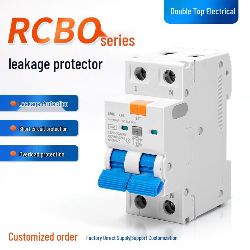 RCBO Electronic ELCB Residual Current Circuit Breaker with CE Certification, 2P/4P Options 1P+N C20 30mA AC
RCBO Electronic ELCB Residual Current Circuit Breaker with CE Certification, 2P/4P Options 1P+N C20 30mA AC