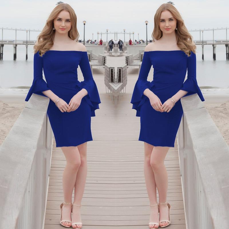 New women s clothing big lotus leaf sleeve dress sexy slim one-word collar banquet dress mid-skirt XXL синій
New women s clothing big lotus leaf sleeve dress sexy slim one-word collar banquet dress mid-skirt XXL синій