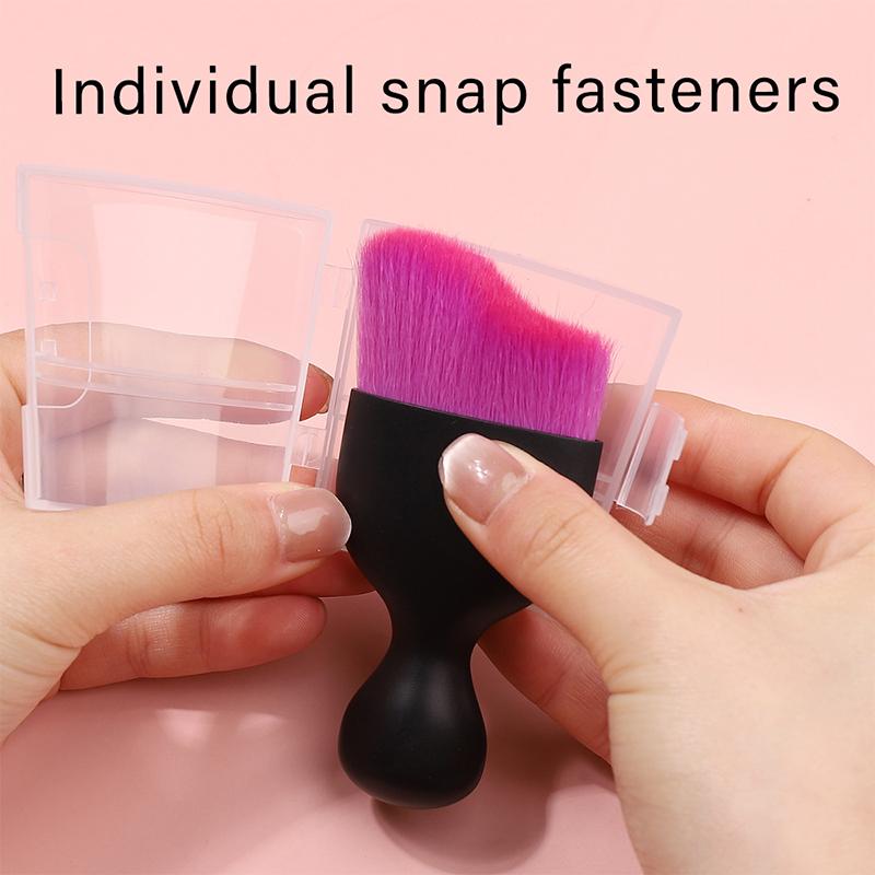 Профессиональная кисть для удаления пыли с ногтей, овальная, для геля, для очистки, для макияжа, волнистая, пурпурно-красная, инструменты для маникюра