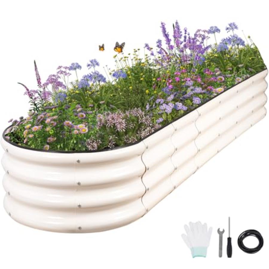 Galvanized Raised Garden Bed 8x2x1FT Metal Planter Boxes Outdoor Oval Steel Raised Bed Kit for Gardening with Protective Tape B United States
Galvanized Raised Garden Bed 8x2x1FT Metal Planter Boxes Outdoor Oval Steel Raised Bed Kit for Gardening with Protective Tape B United States