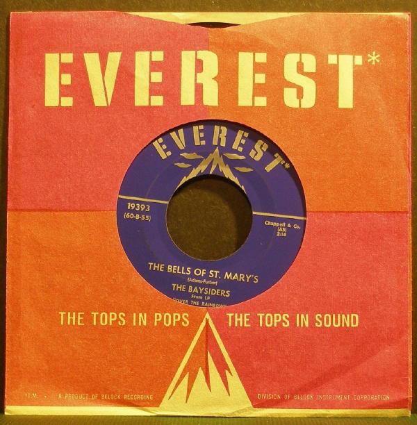 7inch Record BAYSIDERS - The Bells Of St. Mary s / Comin Th 19393 Everest 1960 US Pop Used
7inch Record BAYSIDERS - The Bells Of St. Mary s / Comin Th 19393 Everest 1960 US Pop Used