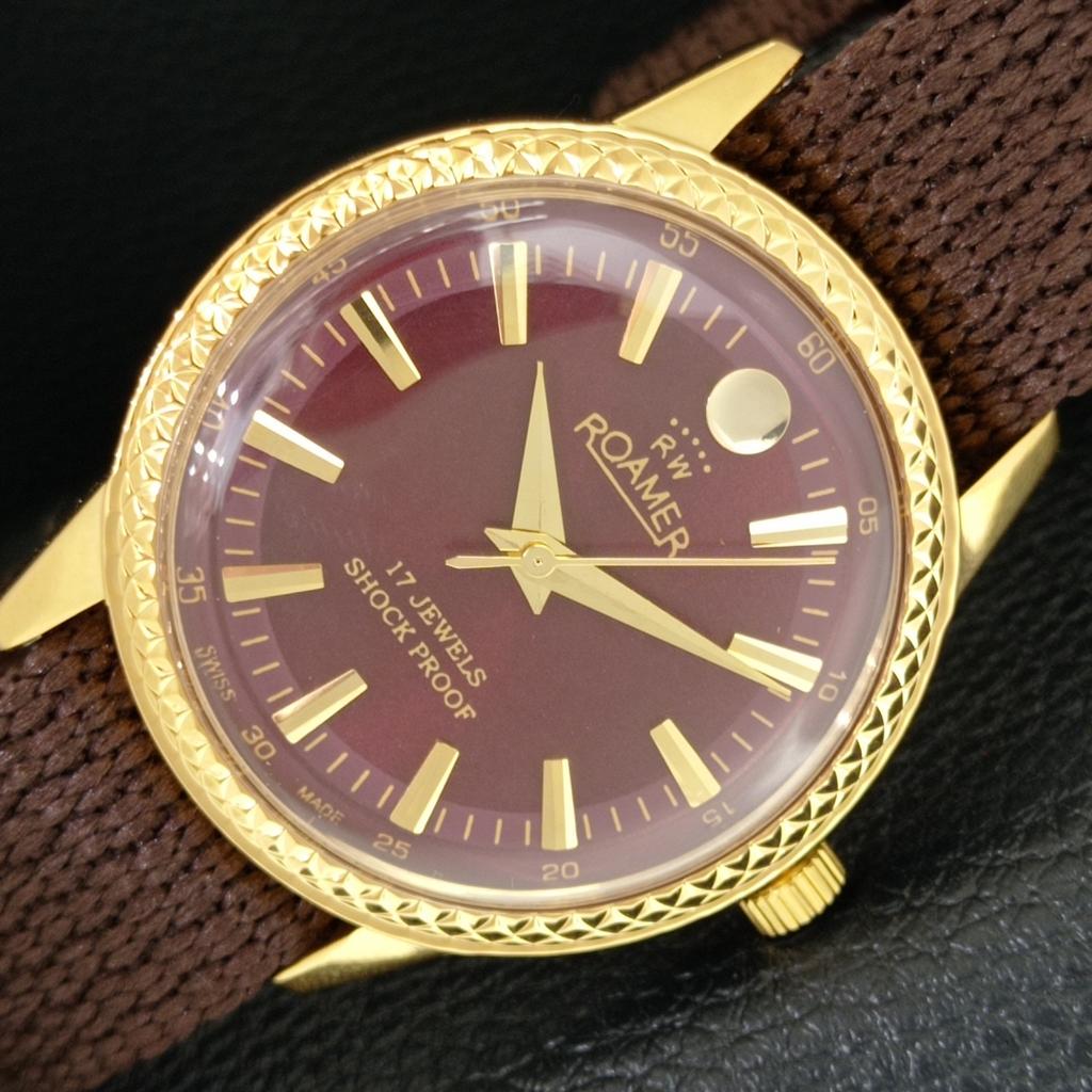 VINTAGE HAND-WINDING SWISS MENS REFURBISHED MAROON COLOR DIAL WATCH a707321-1
VINTAGE HAND-WINDING SWISS MENS REFURBISHED MAROON COLOR DIAL WATCH a707321-1