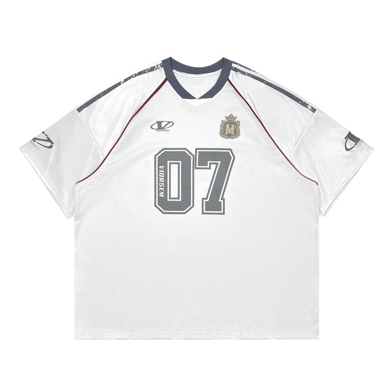 American vintage Street Mesh Graffiti Rugby Jersey Short sleeve T-shirt Men and Women Summer Loose Half Sleeve Top Tide White M
American vintage Street Mesh Graffiti Rugby Jersey Short sleeve T-shirt Men and Women Summer Loose Half Sleeve Top Tide White M