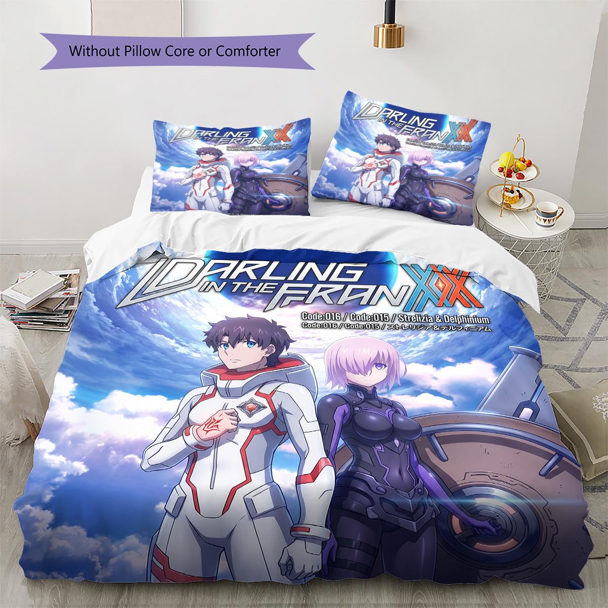 Darling in the Franxx Pattern Bedding Quilt Set Quilt Cover Pillowcase Home Decoration Birthday Gift (1 * duvet cover + 2 * pillowcase, without core) 135x200cm
Darling in the Franxx Pattern Bedding Quilt Set Quilt Cover Pillowcase Home Decoration Birthday Gift (1 * duvet cover + 2 * pillowcase, without core) 135x200cm