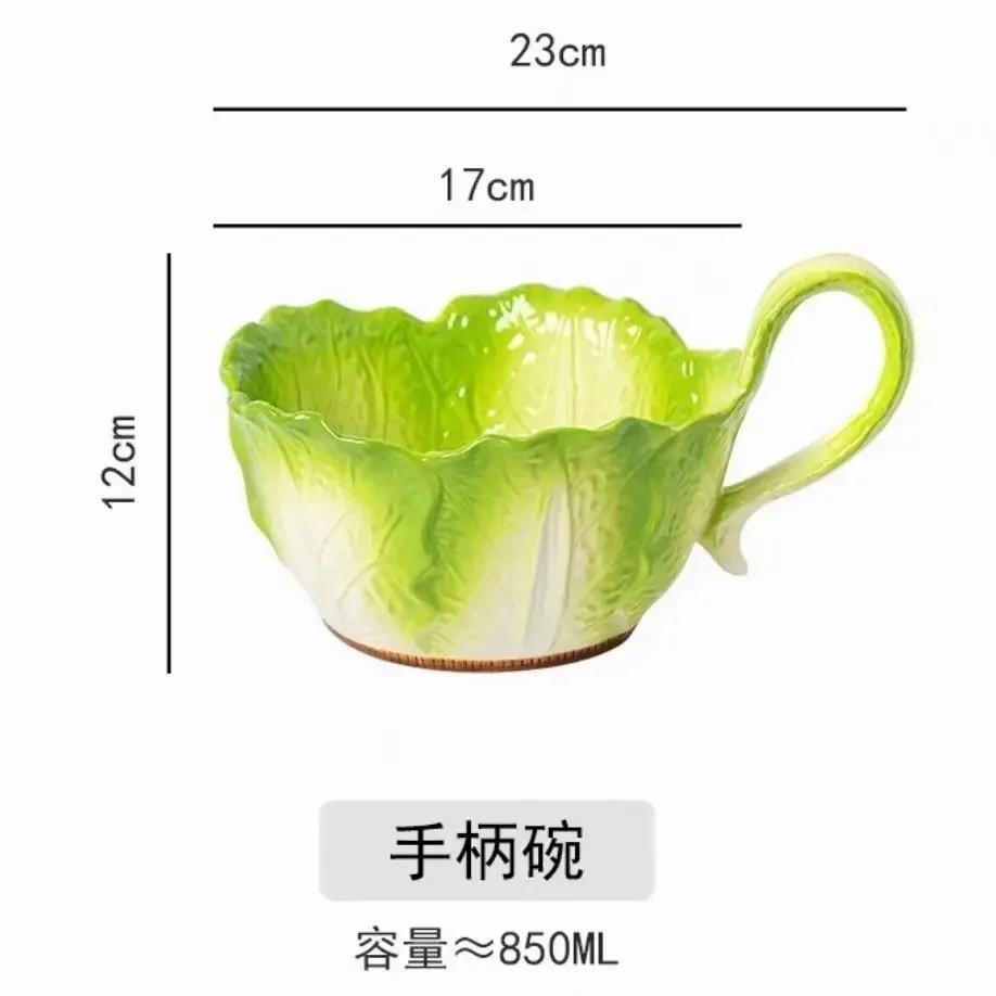 Creative Jade Cabbage Shaped Bowl With Handle Household Dining Ceramic High-capacity Soup Bowls Dormitory Microwavable Tableware 850ml
Creative Jade Cabbage Shaped Bowl With Handle Household Dining Ceramic High-capacity Soup Bowls Dormitory Microwavable Tableware 850ml