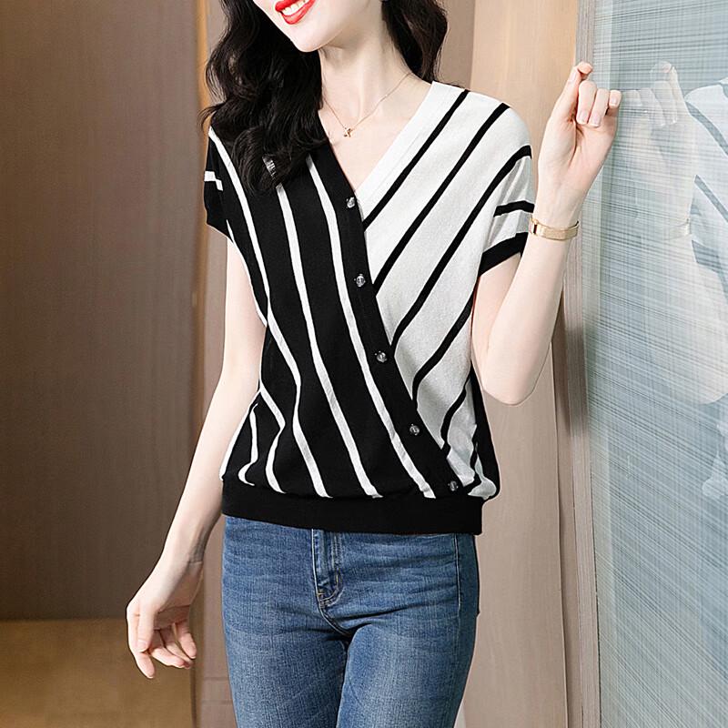 Sisbys Striped V-Neck Knit T-Shirt M
Sisbys Striped V-Neck Knit T-Shirt M