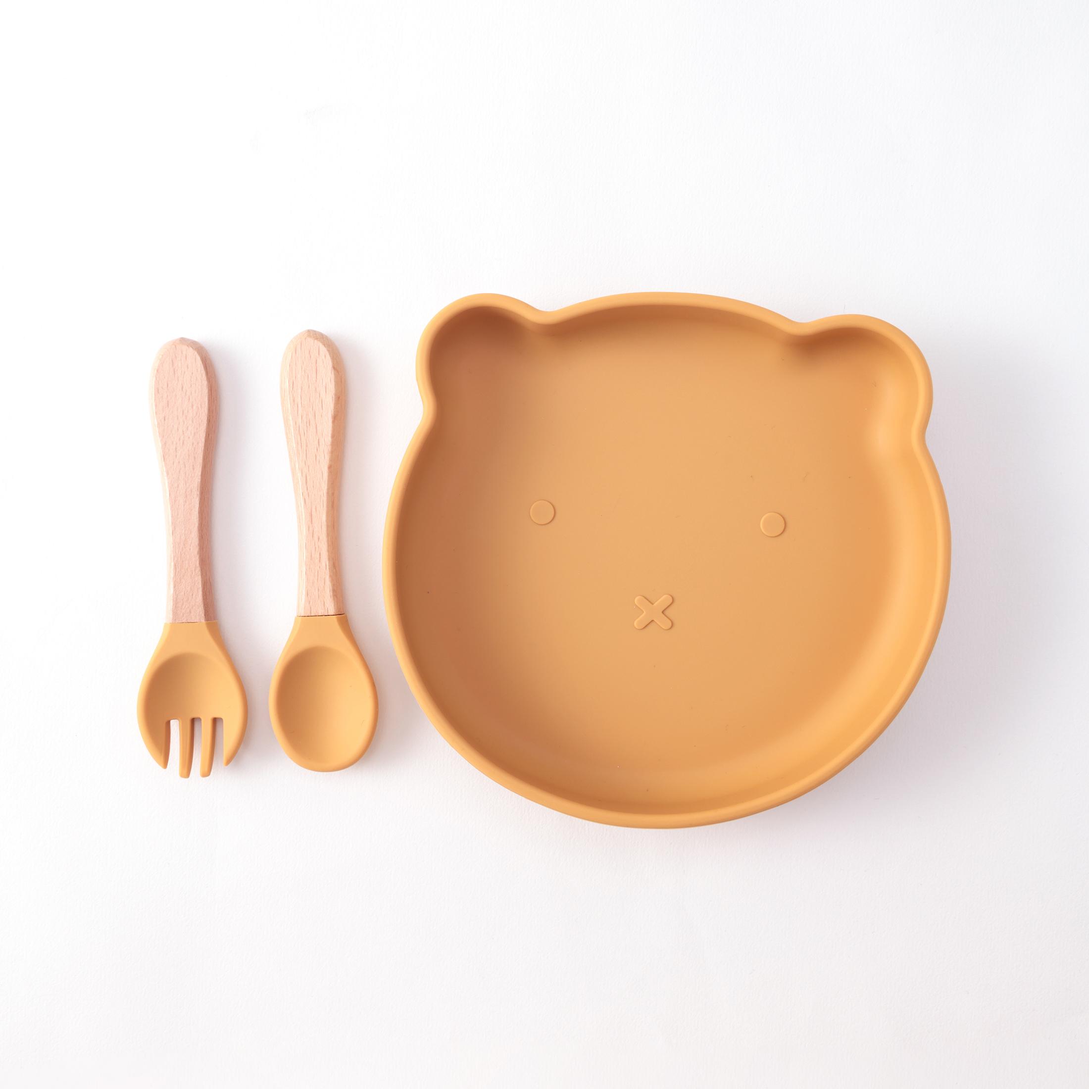 Color Kids 3PCS Cartoon Bear Silicone Feeding Set Sucker Bowl Wooden Handle Spoon Fork BPA Free Infant Self Feeding Gifts
Color Kids 3PCS Cartoon Bear Silicone Feeding Set Sucker Bowl Wooden Handle Spoon Fork BPA Free Infant Self Feeding Gifts