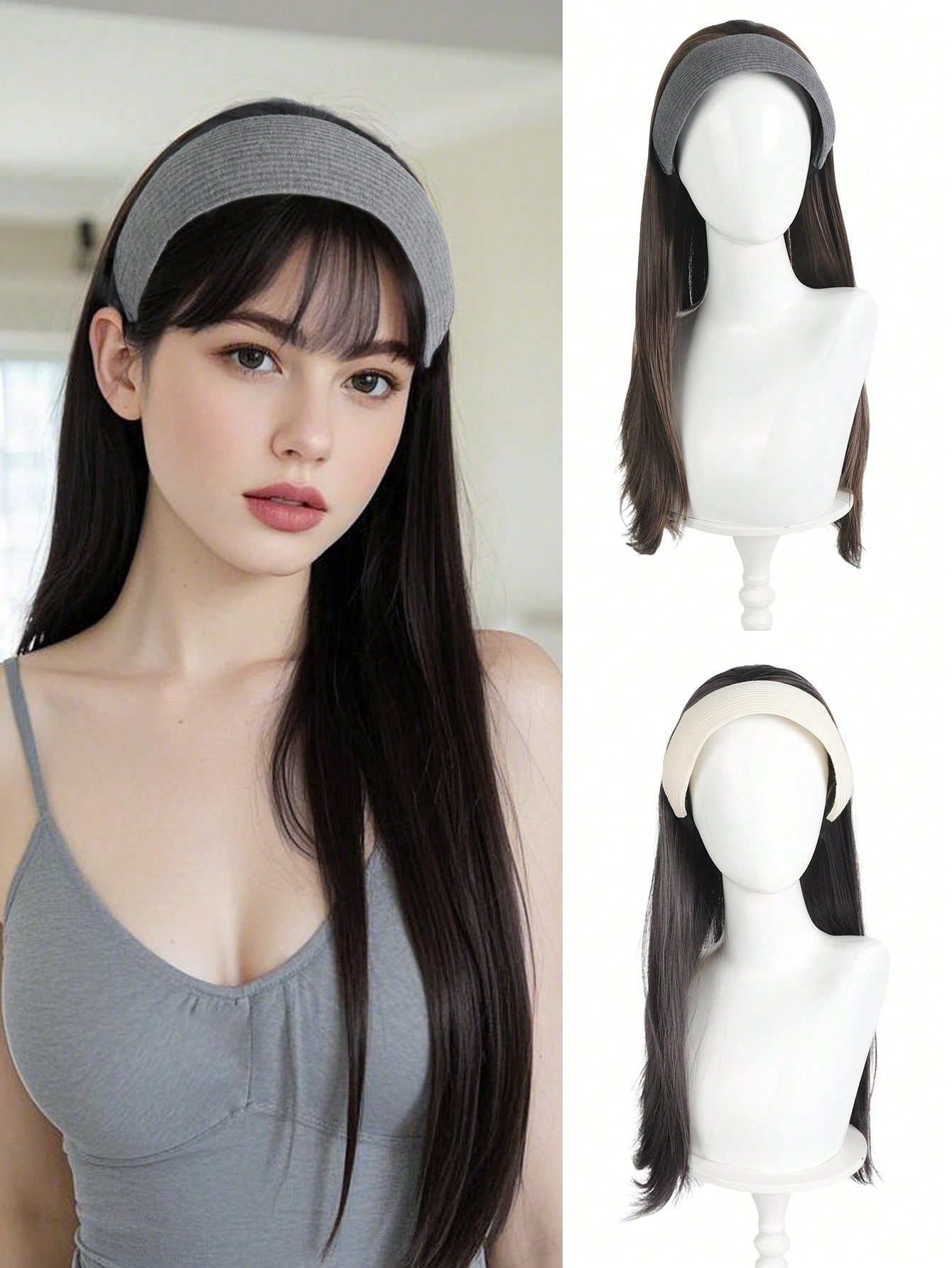 Синтетические парики с повязкой на голову, парики длиной 24 дюйма с вязаной серой или бежевой съемной повязкой на голову для девочек, парик из синтетических волокон для повседневного использования
Синтетические парики с повязкой на голову, парики длиной 24 дюйма с вязаной серой или бежевой съемной повязкой на голову для девочек, парик из синтетических волокон для повседневного использования
