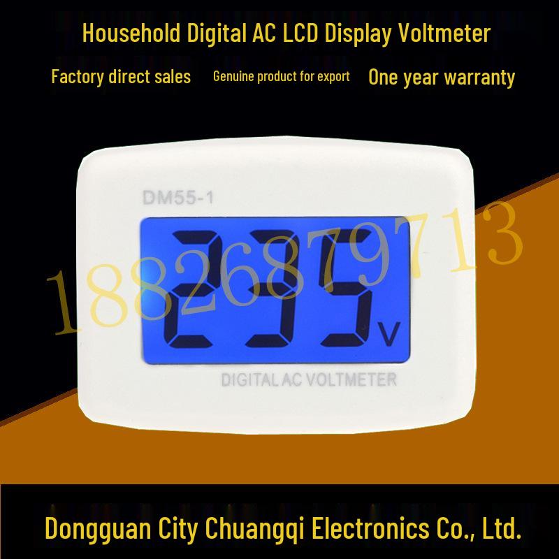 Digital AC LCD Voltmeter DM55-1: 110V/220V Household Display
Digital AC LCD Voltmeter DM55-1: 110V/220V Household Display