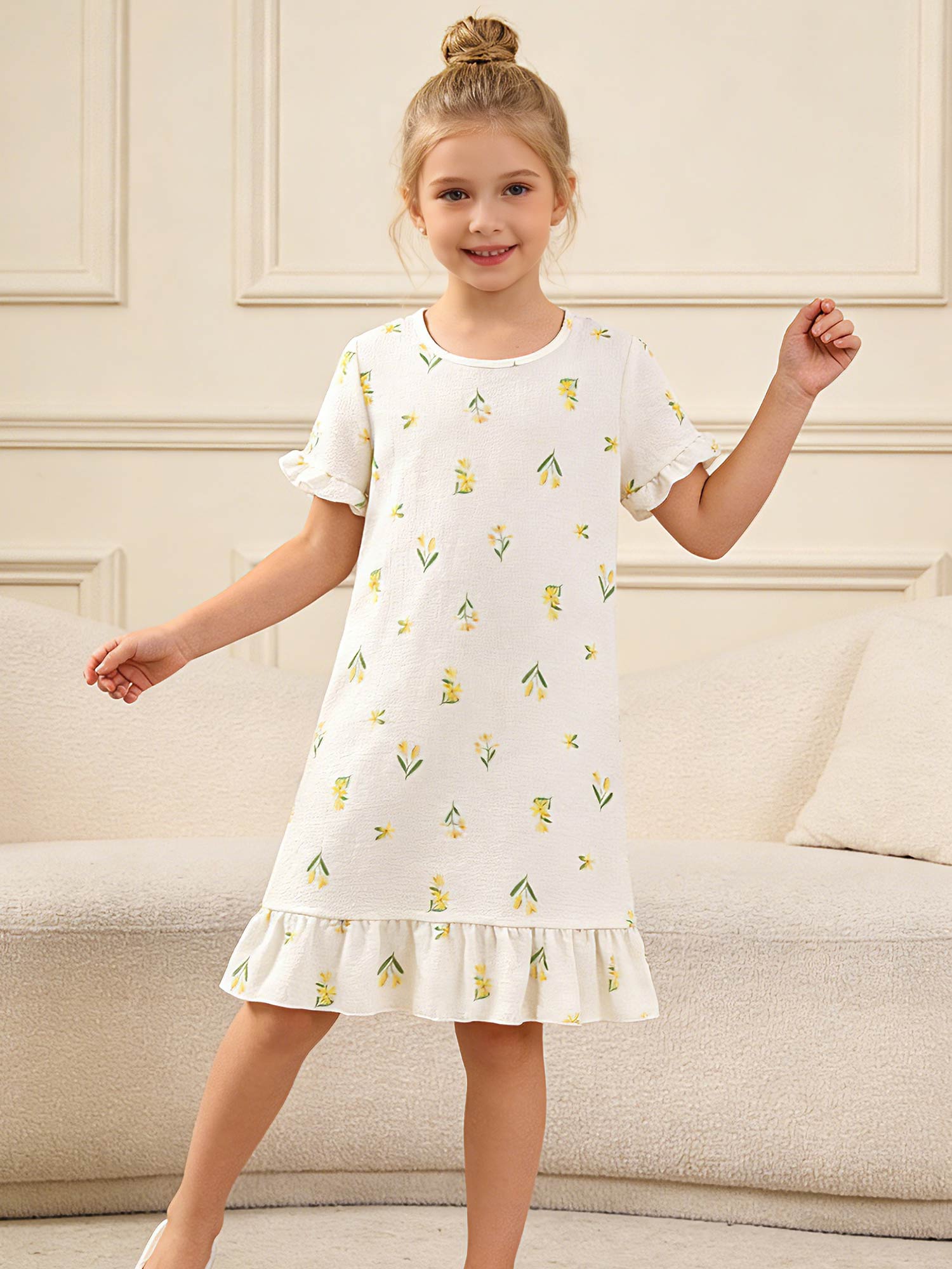Off White Girls Summer Dress, Comfortable and Soft A line Short Sleeve Kids Dresses 5-6Y покинуть белый
Off White Girls Summer Dress, Comfortable and Soft A line Short Sleeve Kids Dresses 5-6Y покинуть белый