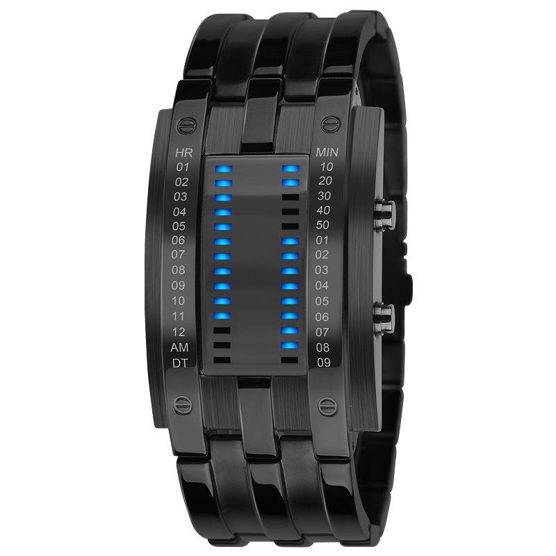 Trend LED Iron Man Dual Line Binary Fashion Student Couple Персонализированные электронные часы
Trend LED Iron Man Dual Line Binary Fashion Student Couple Персонализированные электронные часы